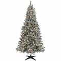 Aparato 7.5 ft. Slim Incandescent 300 Lights Flocked Fir Christmas Tree AP2742776